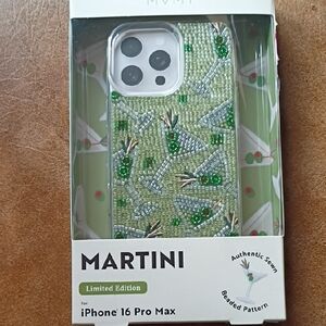 MVMT Martini Beaded iPhone 16 Pro Max Case - Green and Silver NIB NWT